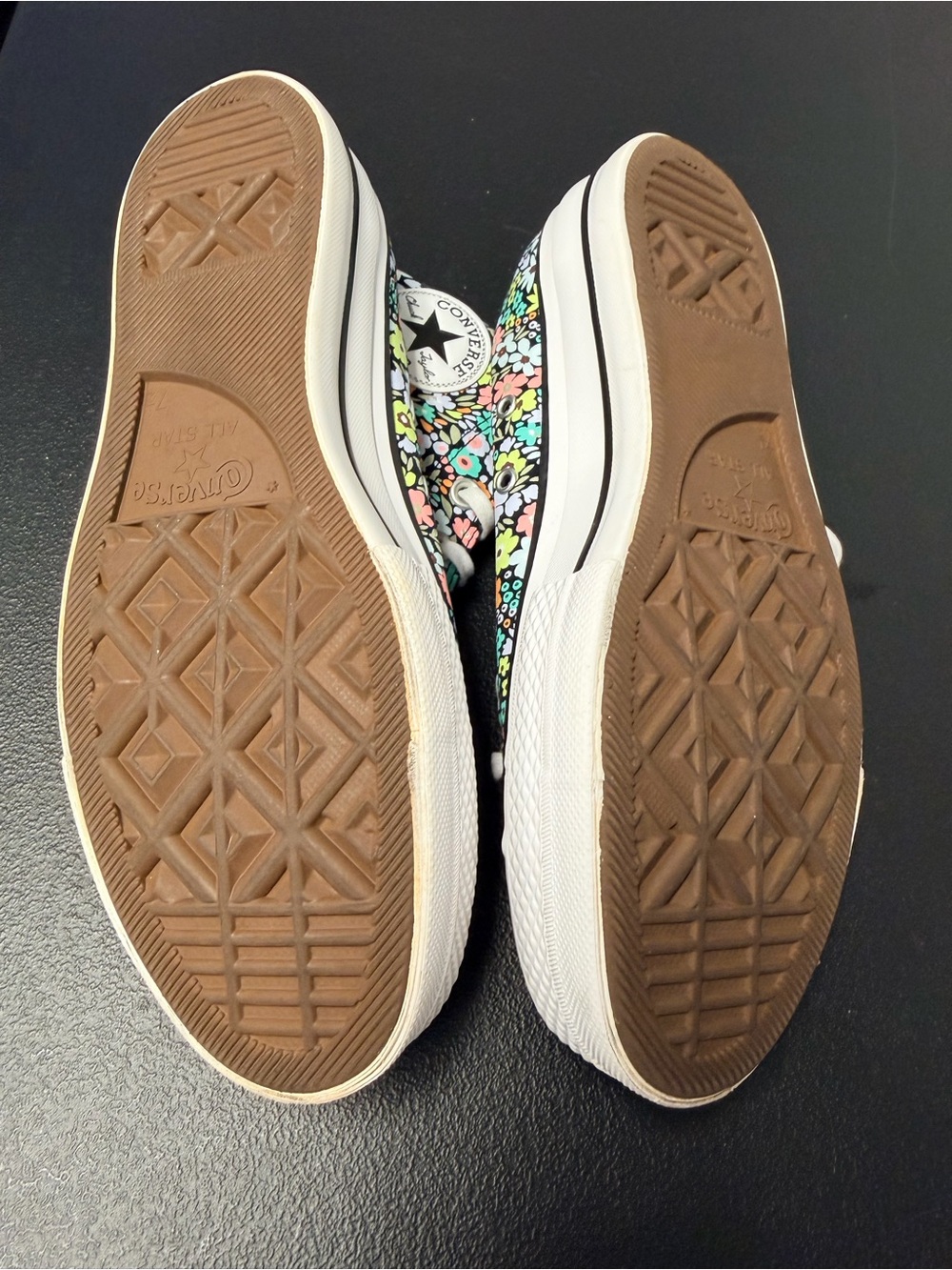 Converse Women’s High-Top Sneakers in Black with Multicolor Floral Print - Picture 5 of 6